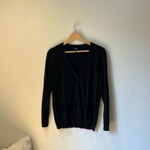 Talbots Black Cardigan Button Up Sweater